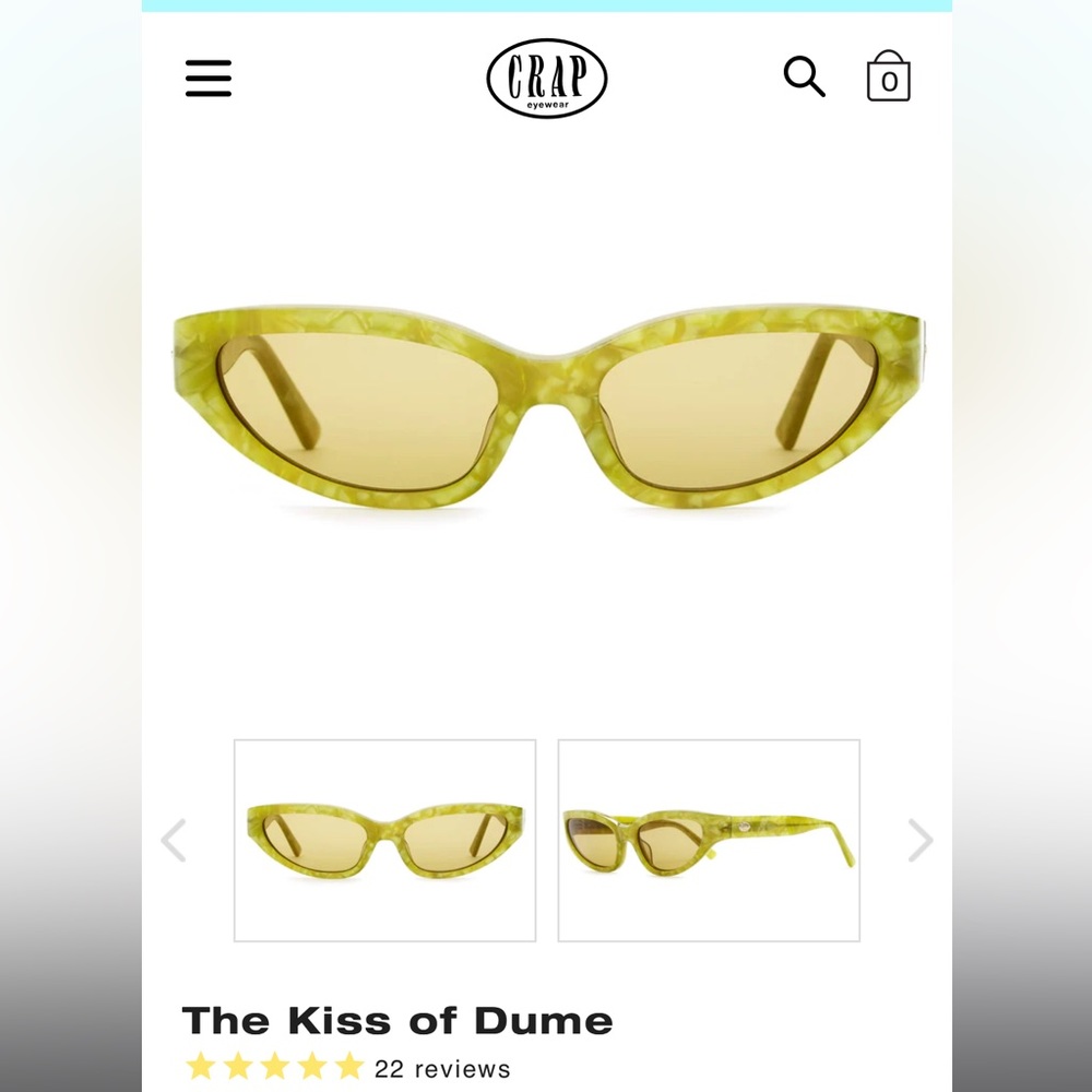 Crap Eyewear Kiss of Dume mustard sunglasses